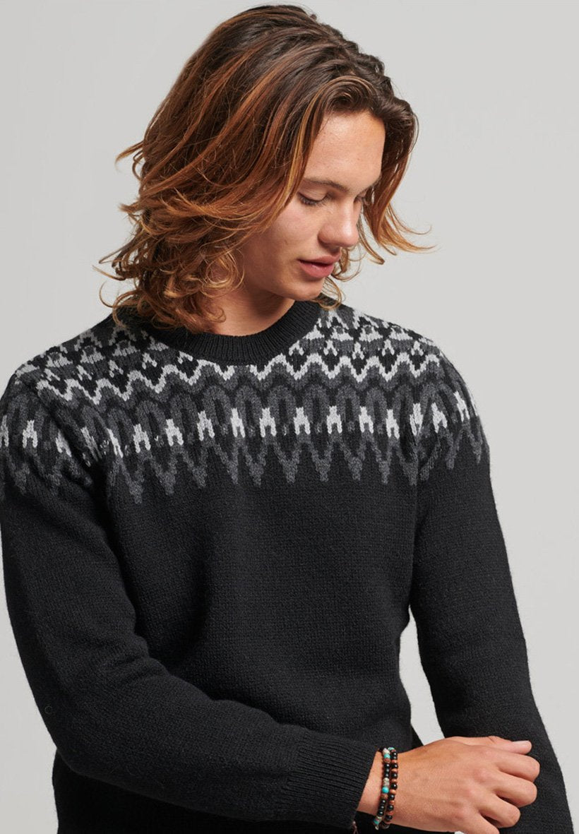 Maglione Fairisle nero