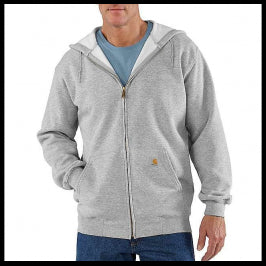 Felpa Midweight full zip con cappuccio grigio chiaro