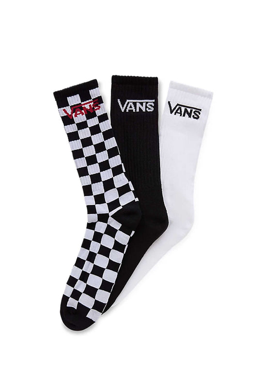 Calze Vans crew bianco/nero/scacchi - 3 paia