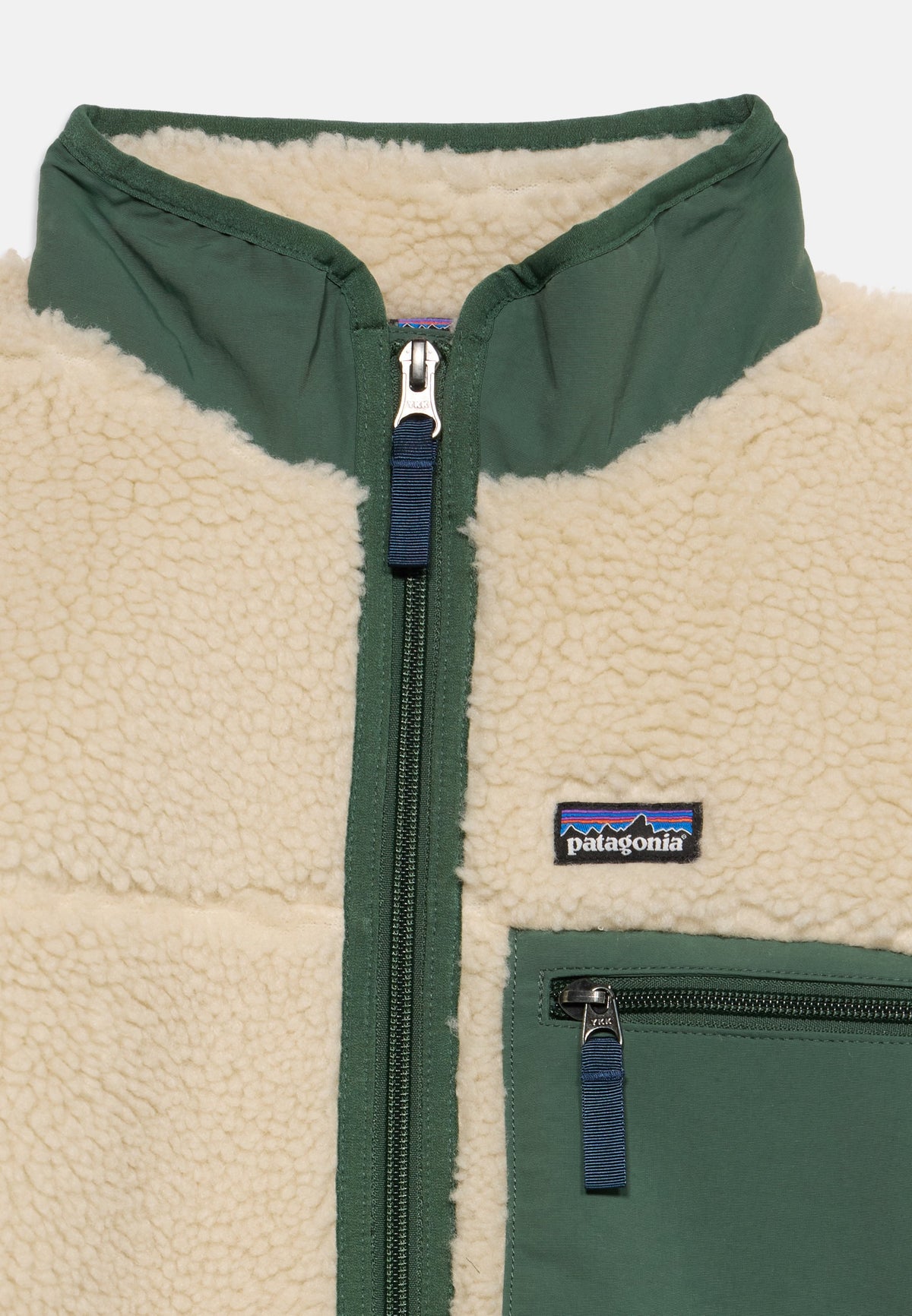 Giacca Retro in pile panna/verde - 5/10 ANNI