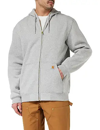 Felpa Midweight full zip con cappuccio grigio chiaro