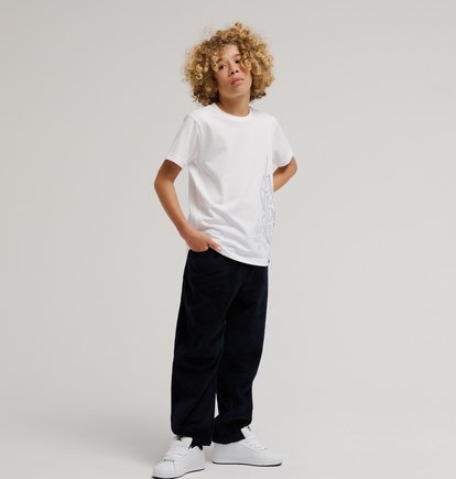 Pantalone barrel in corda nero - 8/14 ANNI