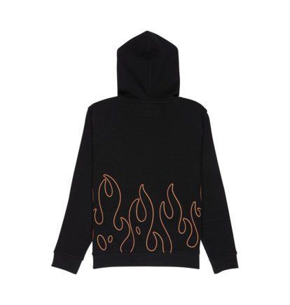 Felpa Burning con cappuccio nero - 8/14 ANNI