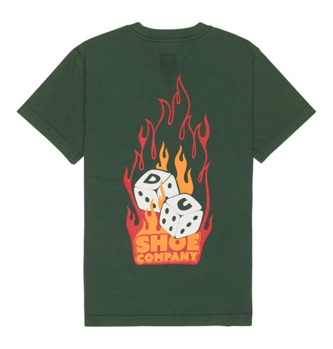 T-Shirt Burning dice verde - 8/16 ANNI
