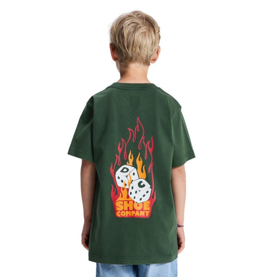 T-Shirt Burning dice verde - 8/16 ANNI