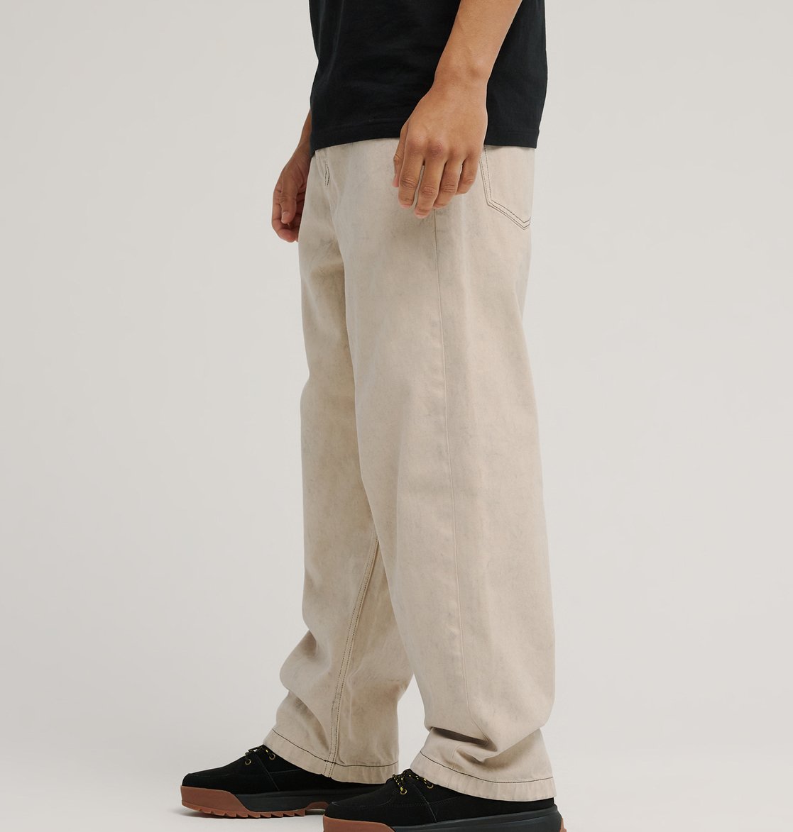 Jeans baggy denim beige