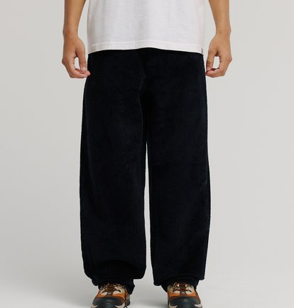 Pantalone barrel in velluto nero