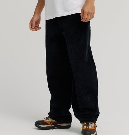 Pantalone barrel in velluto nero
