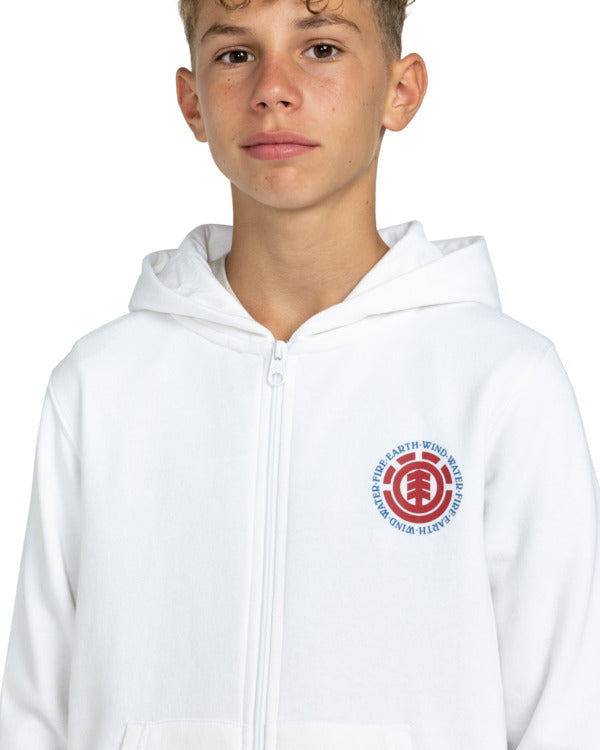 Felpa Seal Bp con cappuccio full zip bianca - 12/16 ANNI