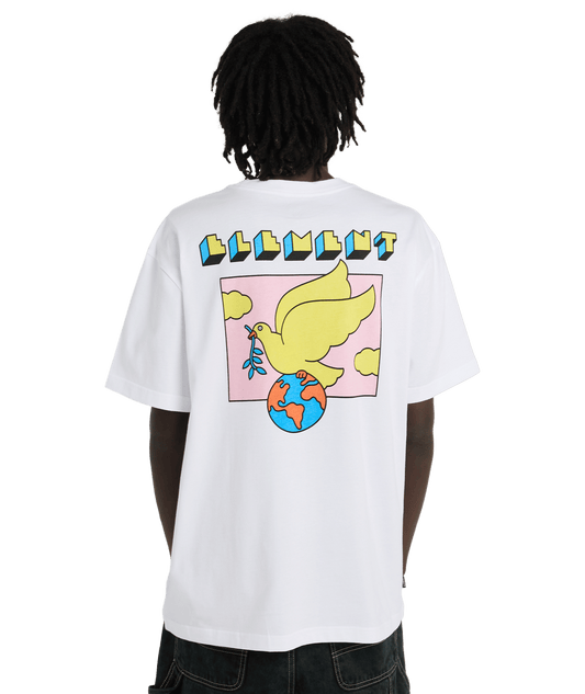 T-Shirt World peace bianco
