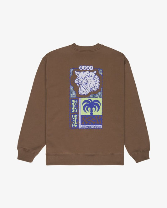 Felpa Dalas tiger girocollo marrone