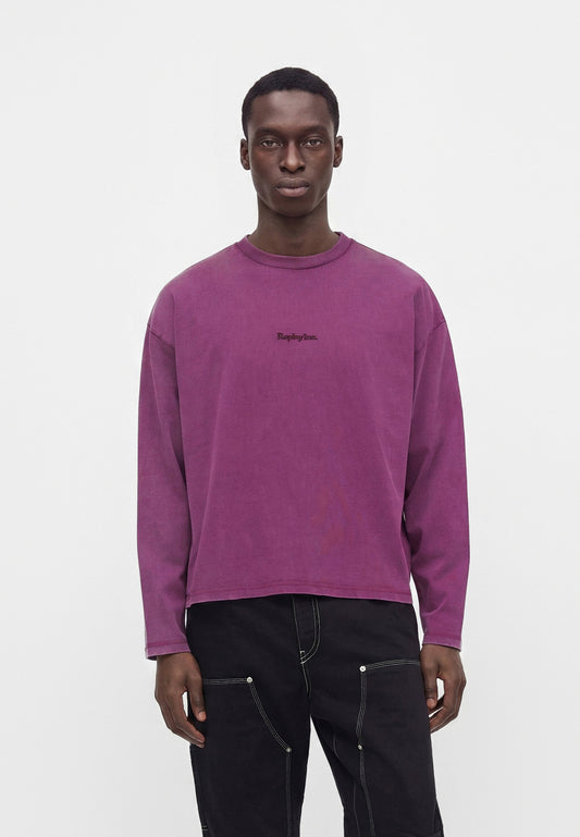 T-Shirt Replay a manica lunga viola