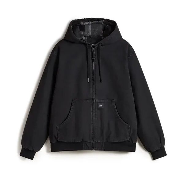 Giacca Workwear in canvas con cappuccio nero