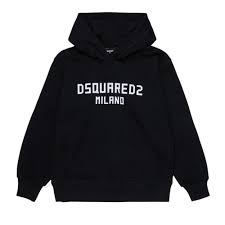Felpa DSQUARED Slouch con cappuccio nero - 8/16 ANNI