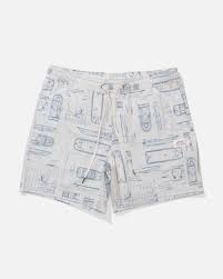 Boardshort Whaler volley bianco con barche