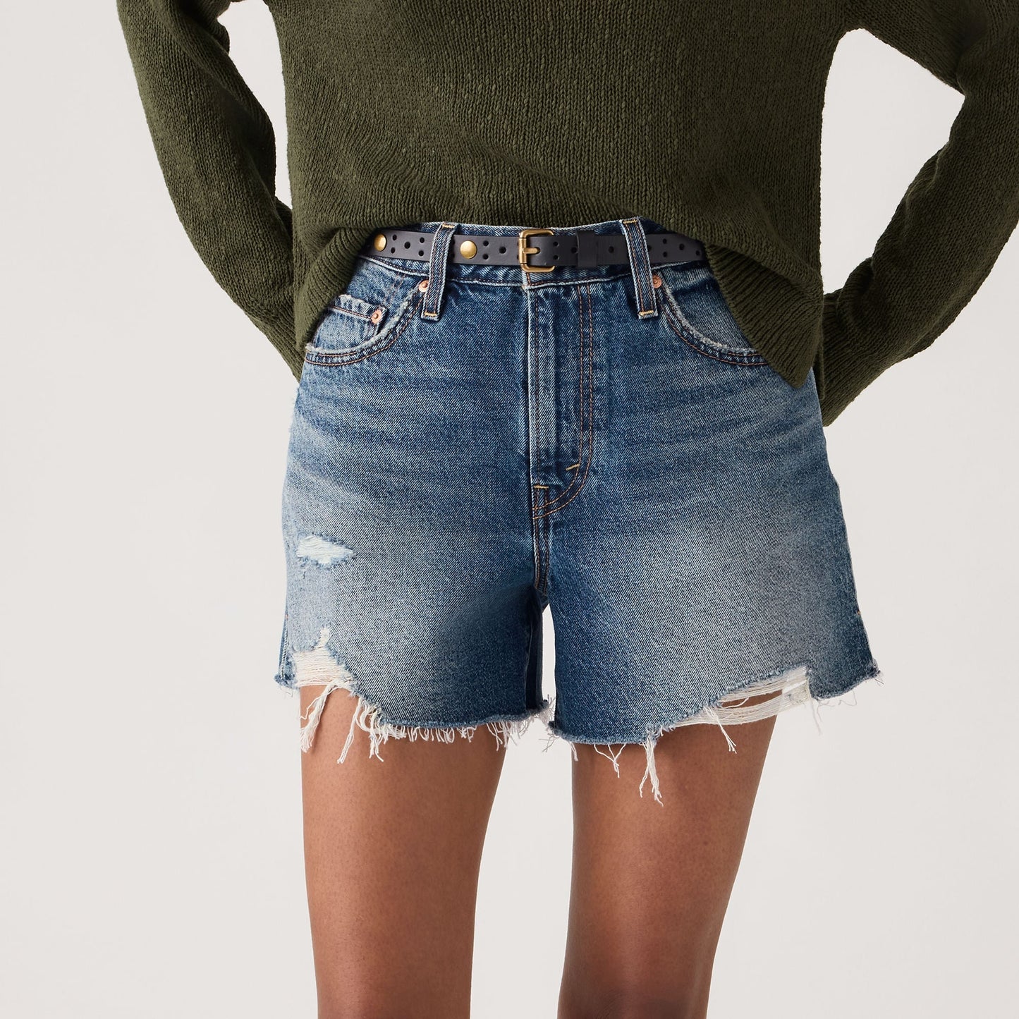 Pantaloncini Ribcage denim scuro