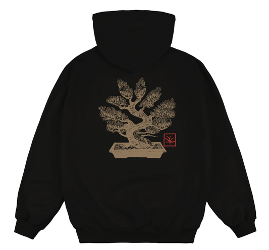 Felpa Bonsai con cappuccio nero