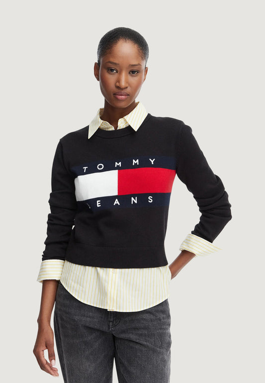 Maglioncino Tommy Jeans crop nero