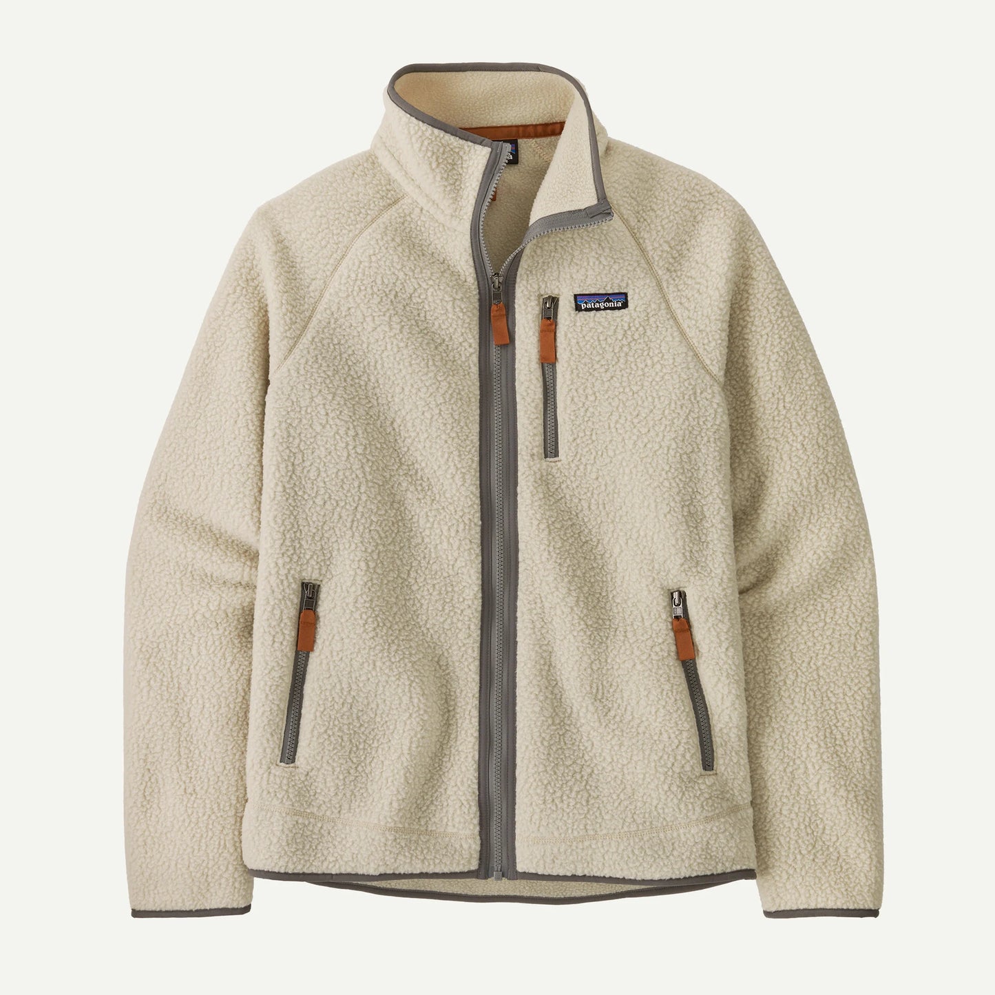 Giacca Retro in pile full zip panna