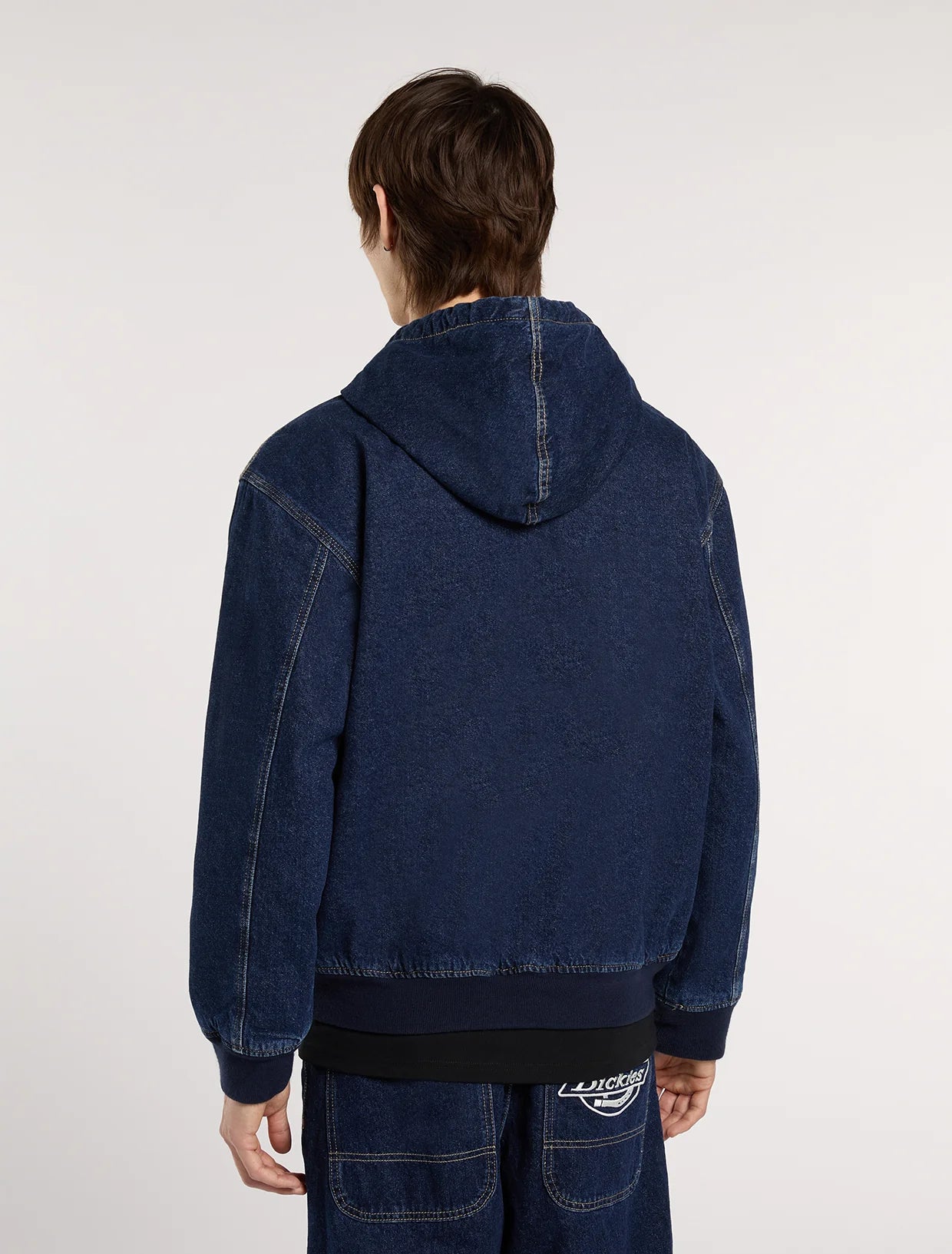 Giacca Hilham con cappuccio in denim scuro