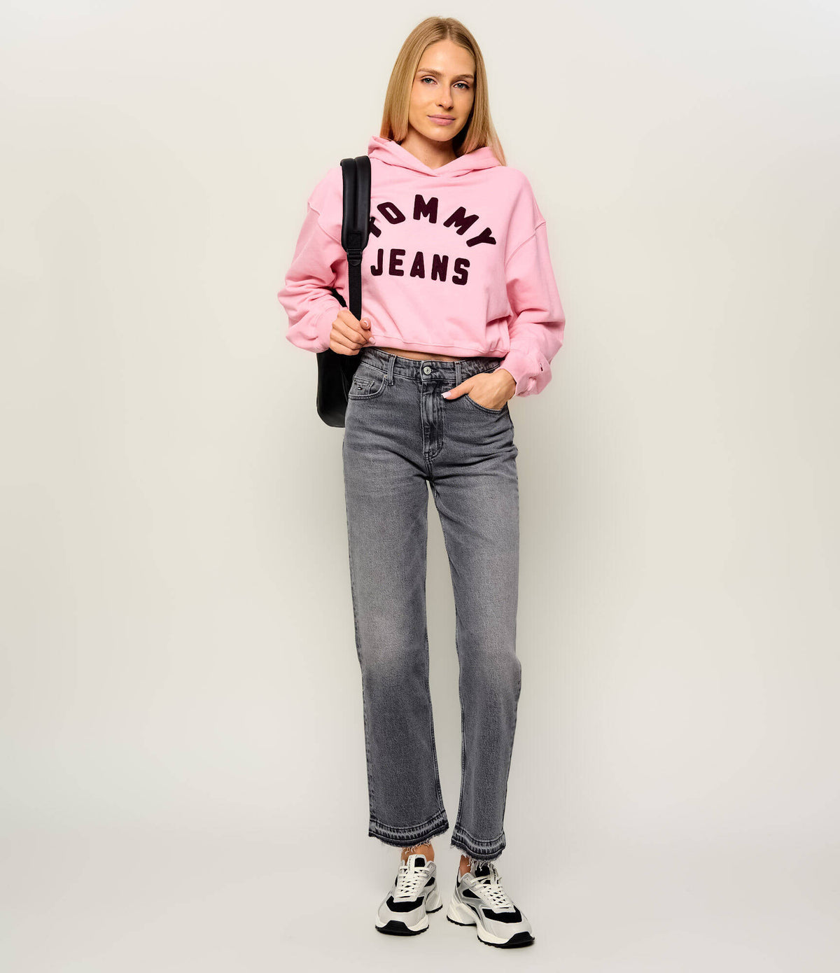 Felpa Tommy jeans con cappuccio rosa