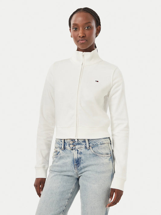 Felpa Tommy jeans full zip bianco