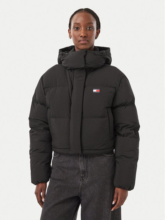 Piumino Alaska Tommy jeans con cappuccio nero