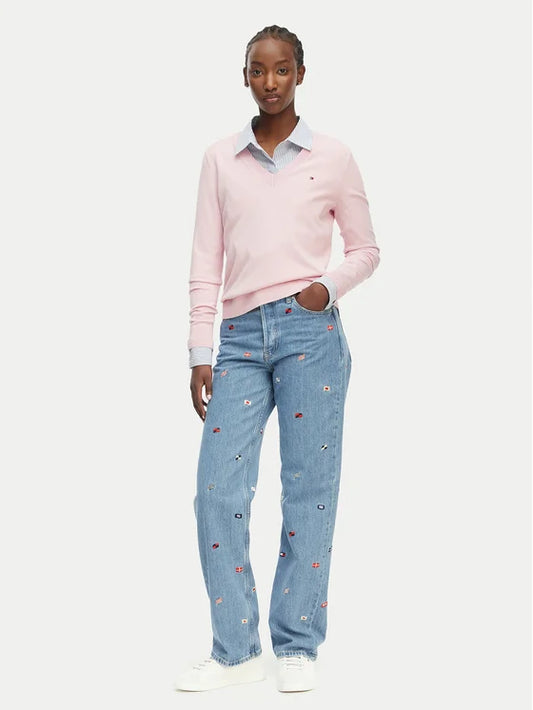 Jeans Layra slim con bandierine