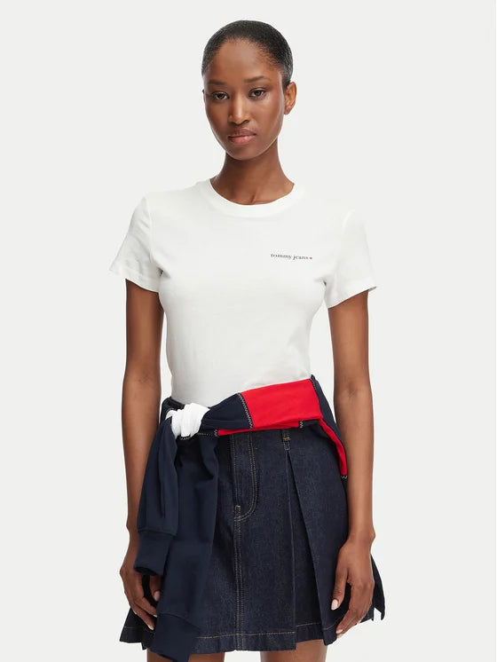 T-Shirt Tommy jeans slim fit bianco