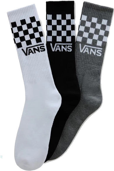 Calze Vans crew bianco/grigio/nero a scacchi - 3 paia