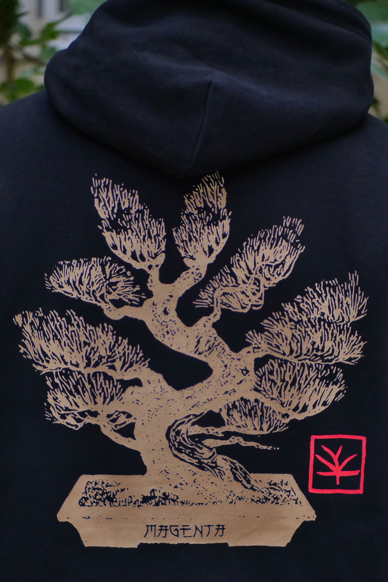 Felpa Bonsai con cappuccio nero
