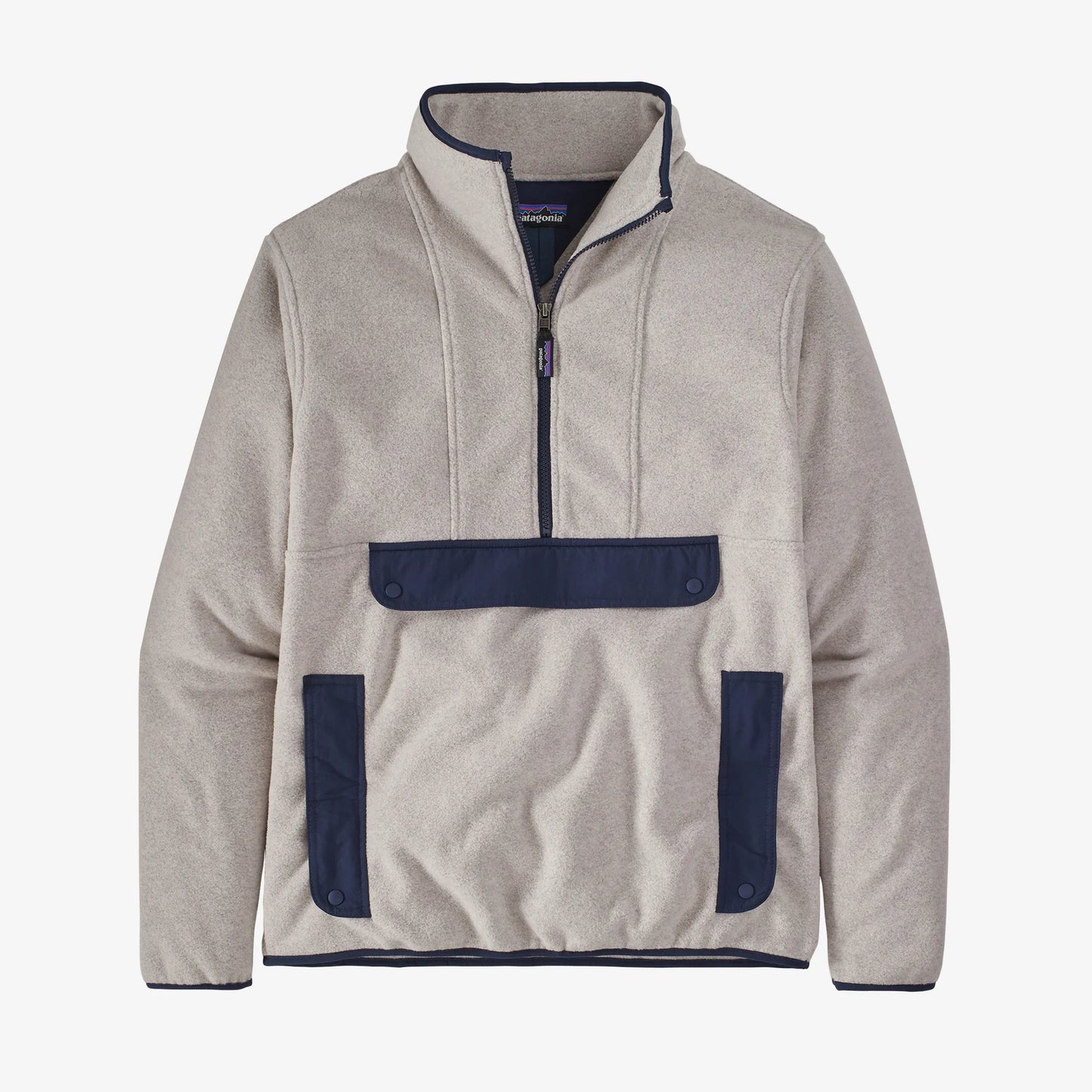 Felpa Synch Anorak in pile mezza zip beige/blu