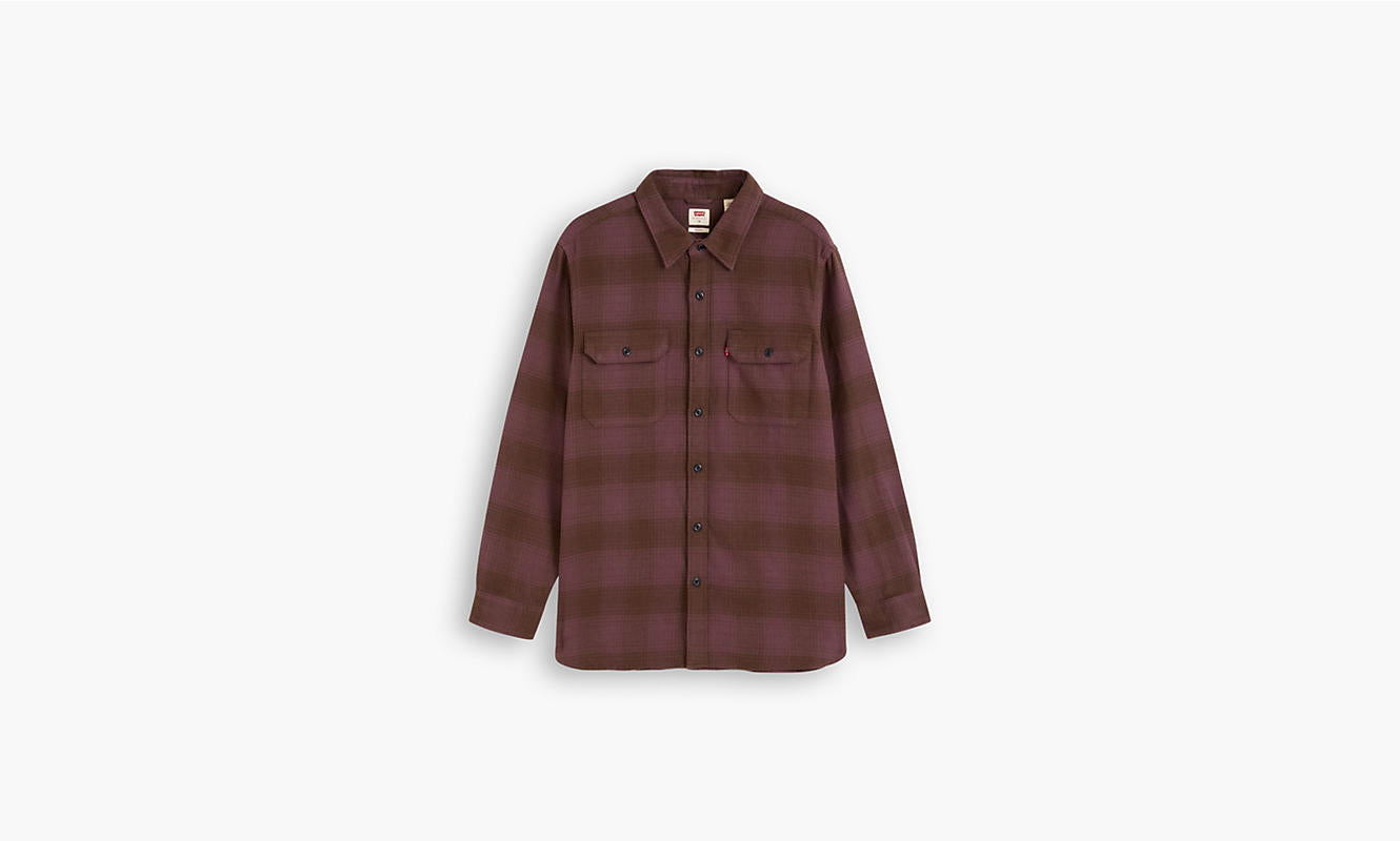 Camicia Jackson Worker in flanella bordeaux