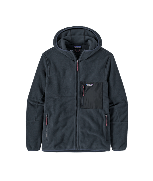 Felpa Microdini in pile full zip con cappuccio blu